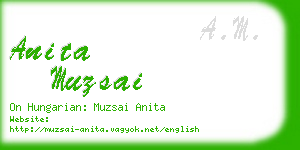 anita muzsai business card